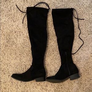 Black over the knee tall boots